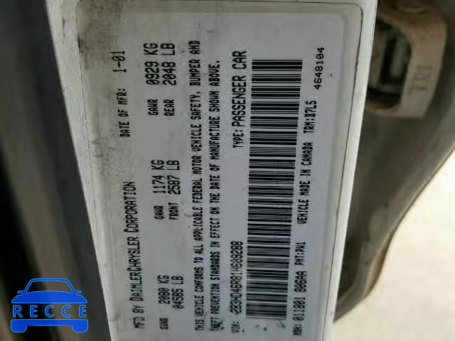 2001 DODGE INTREPID S 2B3HD46R81H609288 image 9