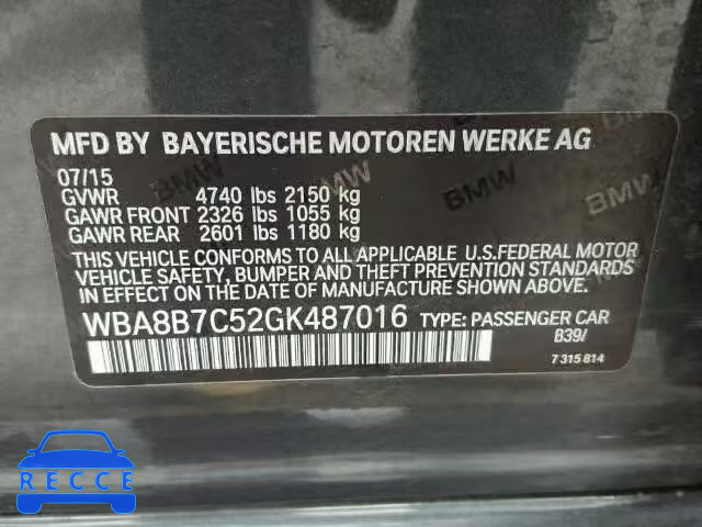 2016 BMW 340XI WBA8B7C52GK487016 Bild 9