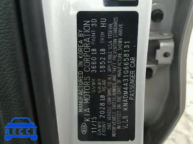 2016 KIA RIO LX KNADM4A31G6658131 image 9