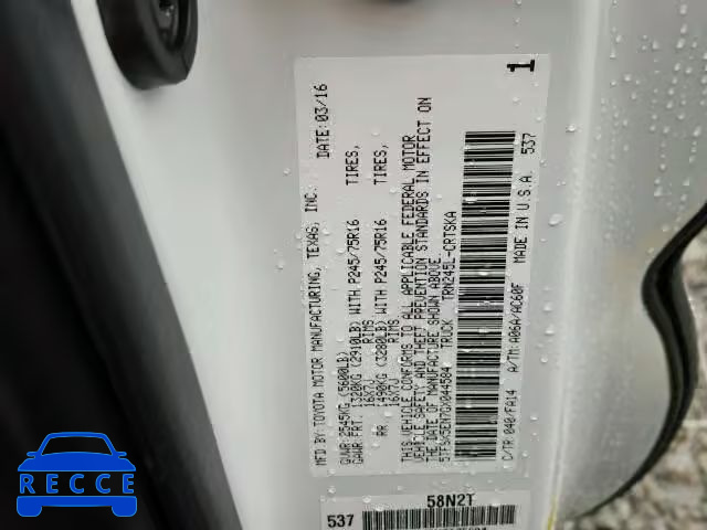 2016 TOYOTA TACOMA ACCESS CAB 5TFSX5EN7GX044584 image 9