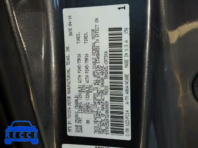 2016 TOYOTA TACOMA ACCESS CAB 5TFRX5GN7GX068489 image 9