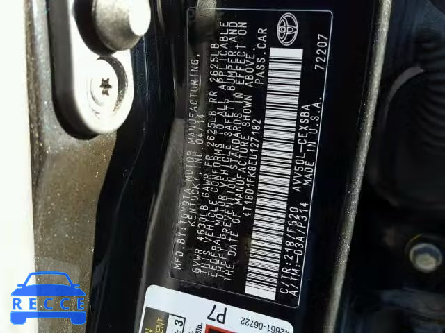 2014 TOYOTA CAMRY HYBR 4T1BD1FK8EU127182 image 9
