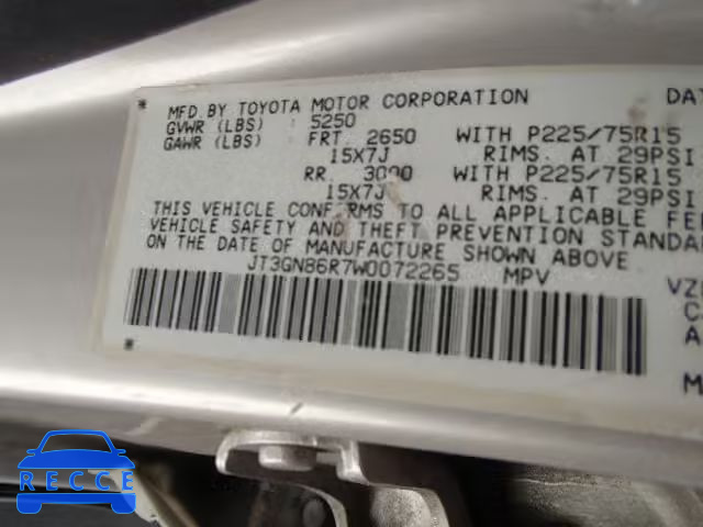 1998 TOYOTA 4RUNNER SR JT3GN86R7W0072265 image 4