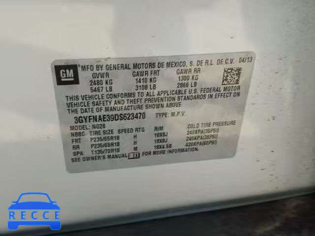 2013 CADILLAC SRX 3GYFNAE39DS623470 Bild 8