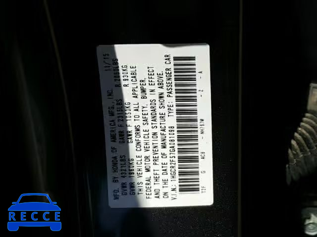 2016 HONDA ACCORD SPO 1HGCR2F57GA081098 image 9