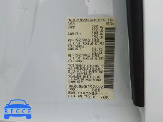 2016 NISSAN FRONTIER S 1N6AD0ER9GN757652 image 9