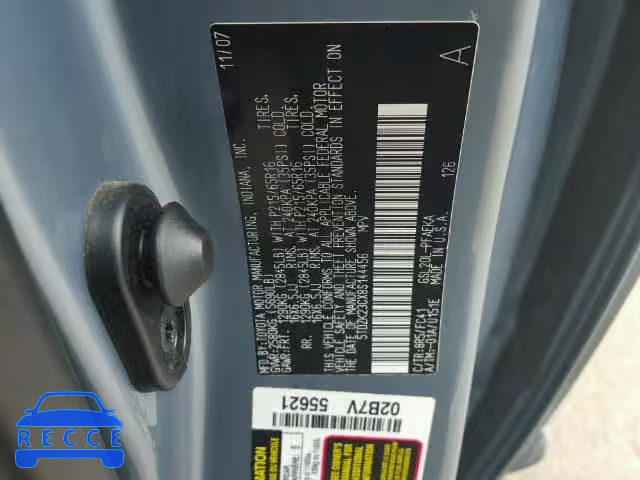 2008 TOYOTA SIENNA CE/ 5TDZK23CX8S144456 image 8