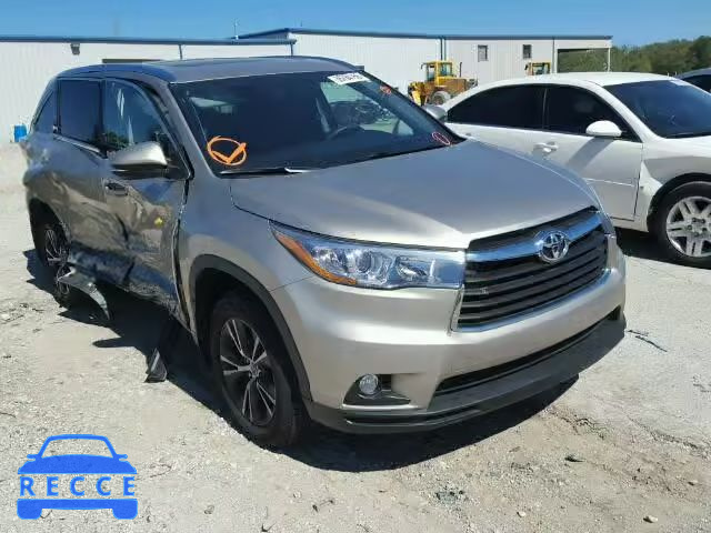 2016 TOYOTA HIGHLANDER 5TDJKRFH0GS282521 image 0