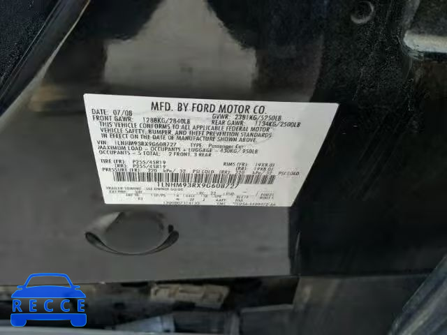 2009 LINCOLN MKS 1LNHM93RX9G608727 image 9