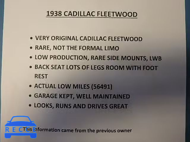1938 CADILLAC FLEETWOOD 7270444 image 9