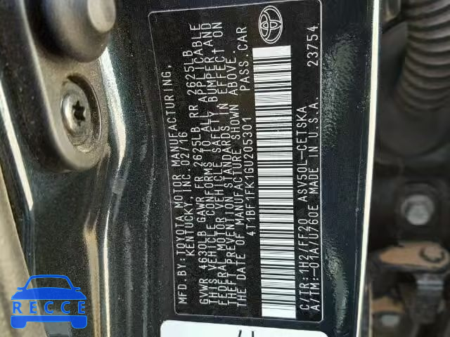 2016 TOYOTA CAMRY LE/X 4T1BF1FK1GU205301 image 8