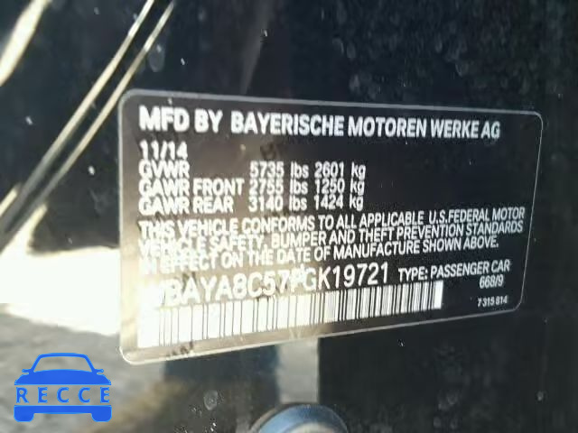 2015 BMW 750I WBAYA8C57FGK19721 image 8