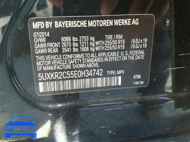 2014 BMW X5 SDRIVE3 5UXKR2C55E0H34742 image 8
