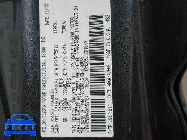 2016 TOYOTA TACOMA ACCESS CAB 5TFRX5GN4GX056784 image 9