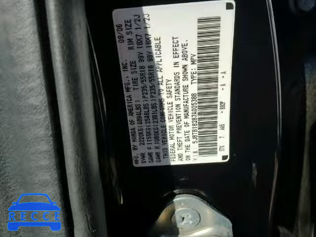 2007 ACURA RDX 5J8TB18287A005388 image 9