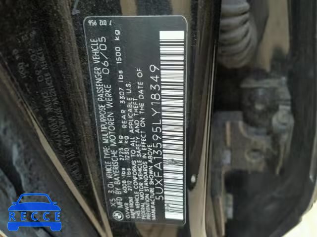 2005 BMW X5 3.0I 5UXFA13595LY18349 image 8