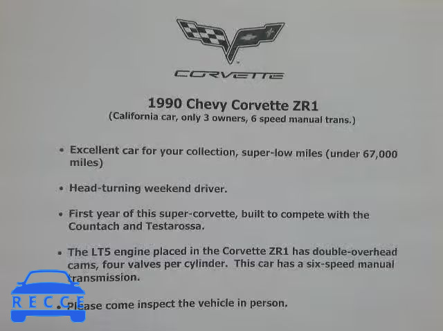1990 CHEVROLET CORVETTE Z 1G1YZ23J8L5802594 зображення 9