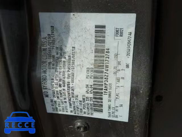 2004 FORD FOCUS ZTS 1FAHP38Z74W173784 image 9