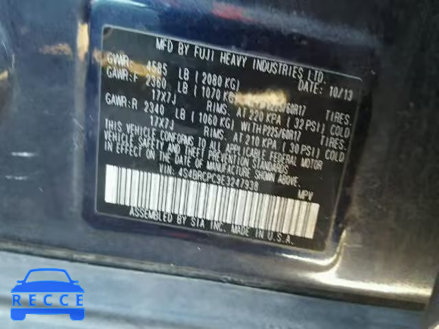 2014 SUBARU OUTBACK 2. 4S4BRCPC9E3247938 image 8