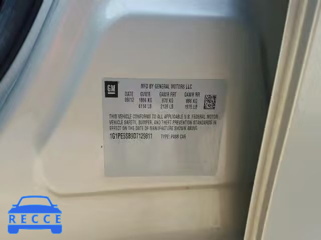 2013 CHEVROLET CRUZE LT 1G1PE5SB9D7129811 image 9
