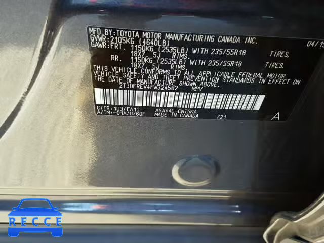 2015 TOYOTA RAV4 LIMIT 2T3DFREV4FW324582 image 9