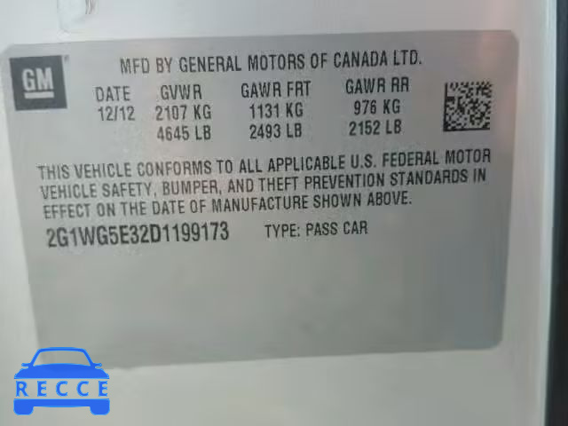 2013 CHEVROLET IMPALA LT 2G1WG5E32D1199173 image 9