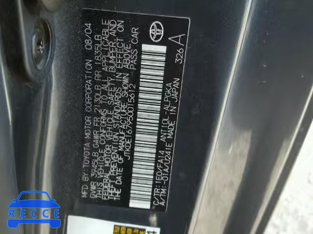 2005 TOYOTA SCION TC JTKDE167950015612 image 9