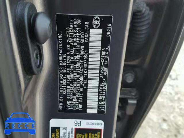 2017 TOYOTA CAMRY LE 4T1BF1FK2HU270501 image 9