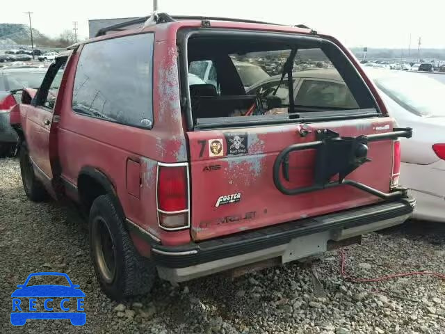 1992 CHEVROLET S10 BLAZER 1GNCS18Z9N0126887 image 2