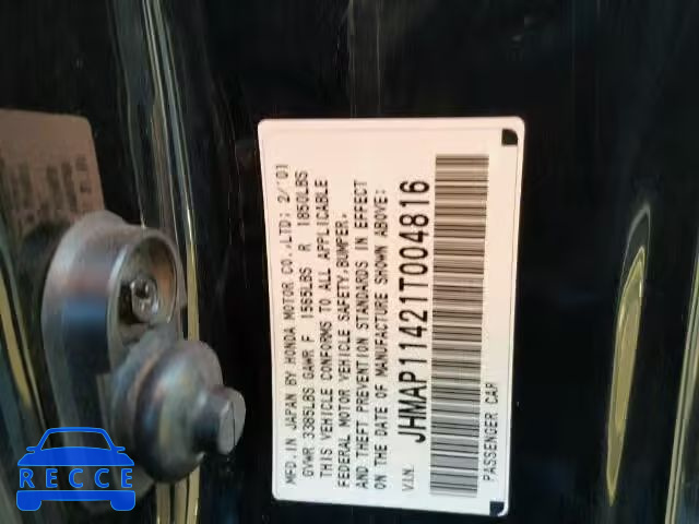 2001 HONDA S2000 JHMAP11421T004816 image 8