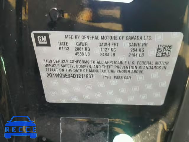 2013 CHEVROLET IMPALA LT 2G1WG5E34D1211937 image 9