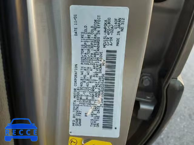 2002 LEXUS RX 300 JTJHF10U620254256 зображення 8