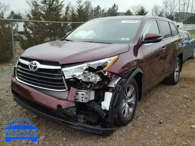 2016 TOYOTA HIGHLANDER 5TDBKRFH8GS331825 зображення 1