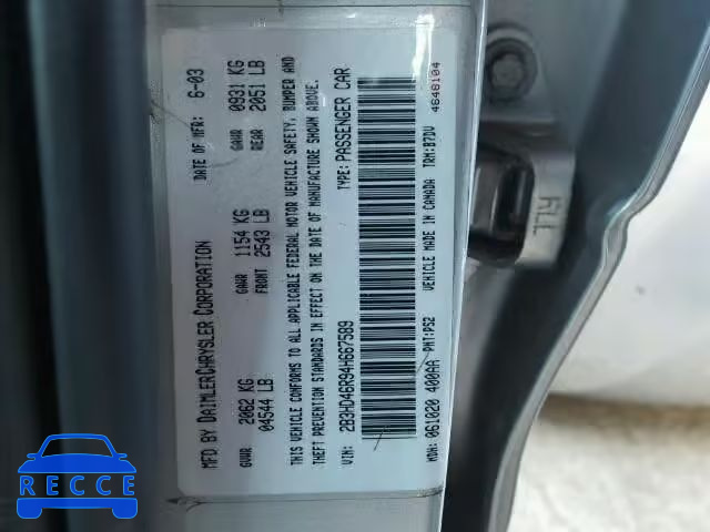 2004 DODGE INTREPID S 2B3HD46R94H667589 image 9