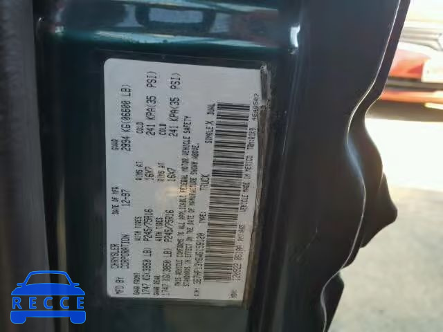 1998 DODGE RAM 1500 Q 3B7HF13Y6WG159120 image 9