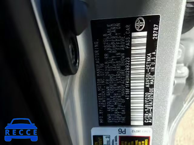 2017 TOYOTA CAMRY LE 4T1BF1FK0HU289323 Bild 9