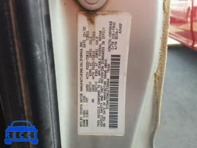 2001 TOYOTA TACOMA XTR 5TEWN72N61Z736844 image 9