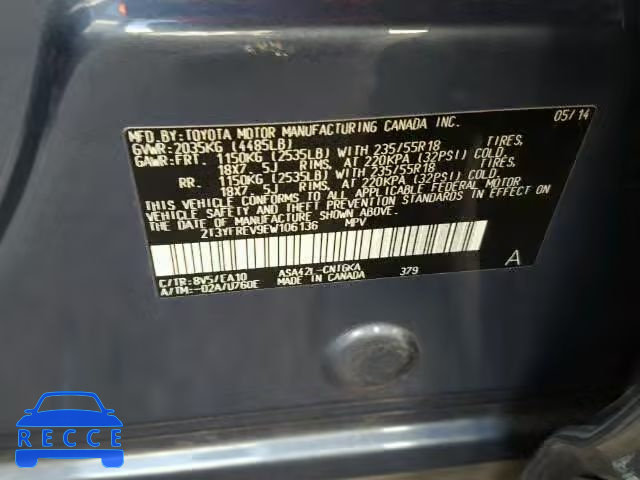 2014 TOYOTA RAV4 LIMIT 2T3YFREV9EW106136 image 8