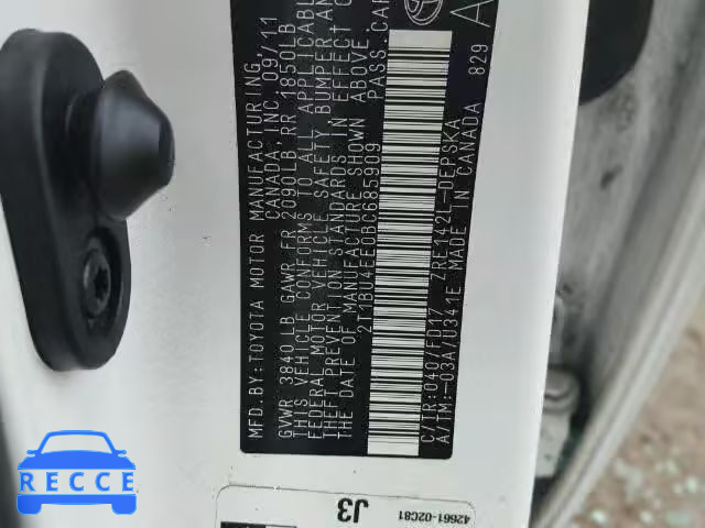 2011 TOYOTA COROLLA/S/ 2T1BU4EE0BC685909 image 9