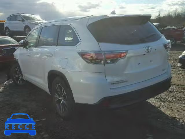 2016 TOYOTA HIGHLANDER 5TDJKRFH6GS346948 image 2