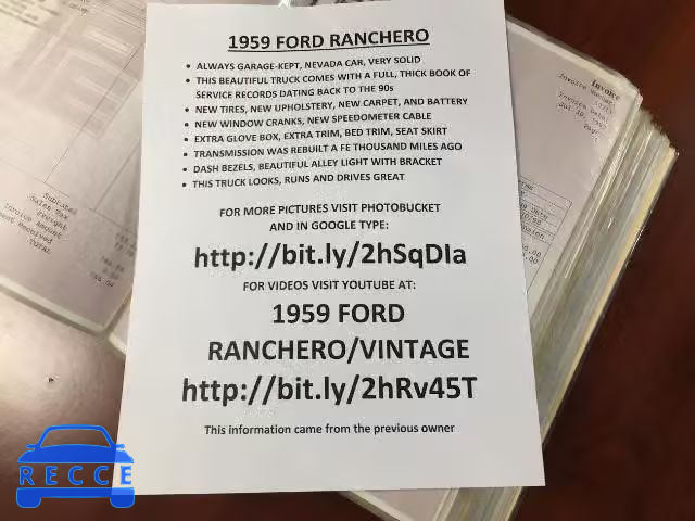 1959 FORD RANCHERO C9RF165450 image 9
