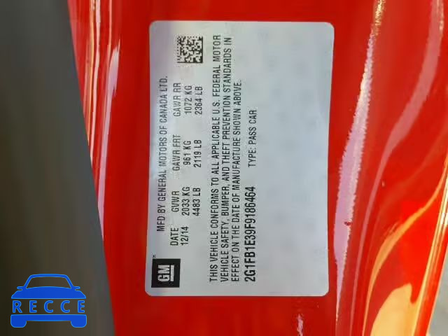 2015 CHEVROLET CAMARO LS 2G1FB1E39F9186464 image 8