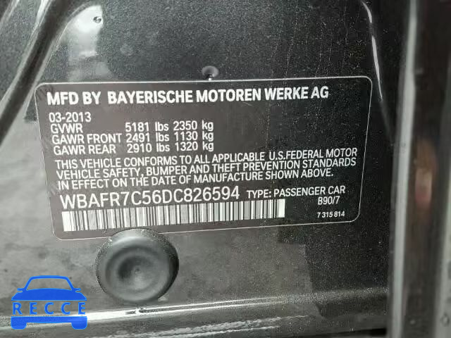 2013 BMW 535I WBAFR7C56DC826594 image 8