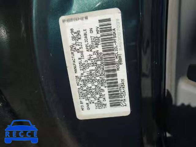 1998 TOYOTA SIENNA LE/ 4T3ZF13C0WU069809 image 9