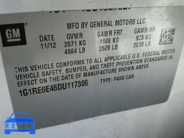 2013 CHEVROLET VOLT 1G1RE6E46DU117306 image 9