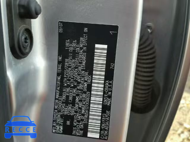 2007 TOYOTA TUNDRA DOU 5TFRU54127X006329 image 9
