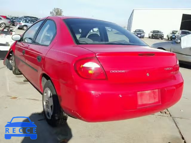 2003 DODGE NEON SE 1B3ES26C33D170039 зображення 2