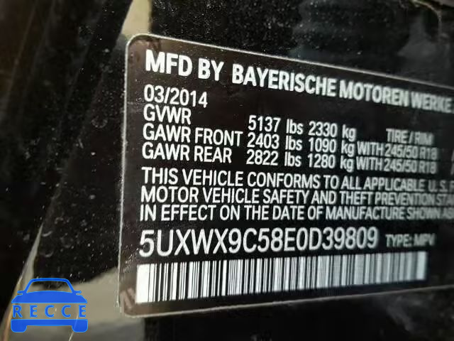 2014 BMW X3 XDRIVE2 5UXWX9C58E0D39809 image 9