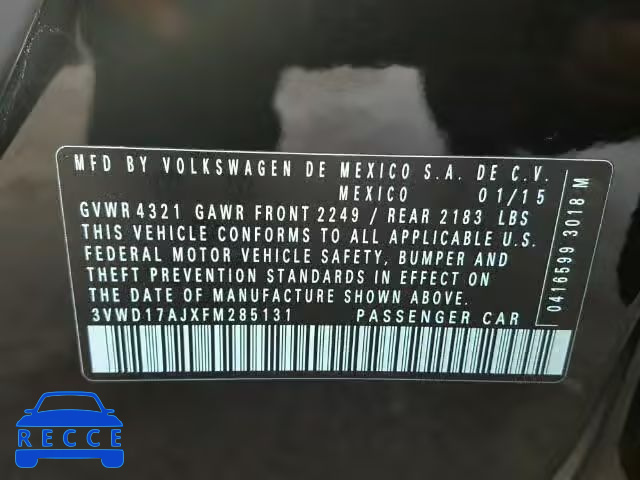 2015 VOLKSWAGEN JETTA SE 3VWD17AJXFM285131 image 8