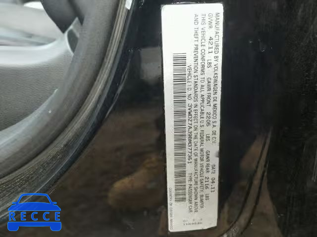 2011 VOLKSWAGEN JETTA SE 3VWDZ7AJ9BM377351 image 9